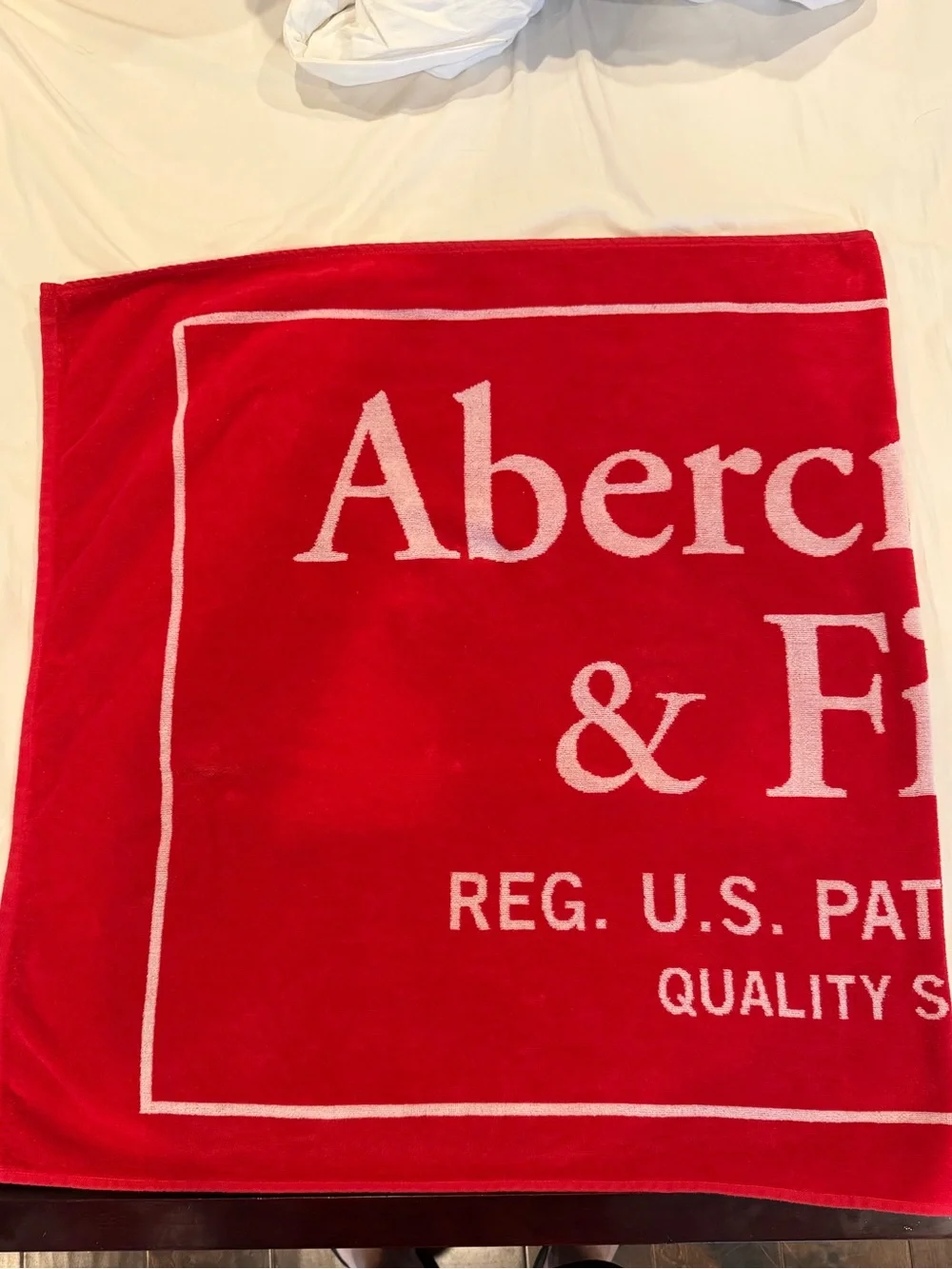 Abercrombie & Fitch Red Logo Beach Towel